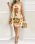 Elegant Floral Halter Dress